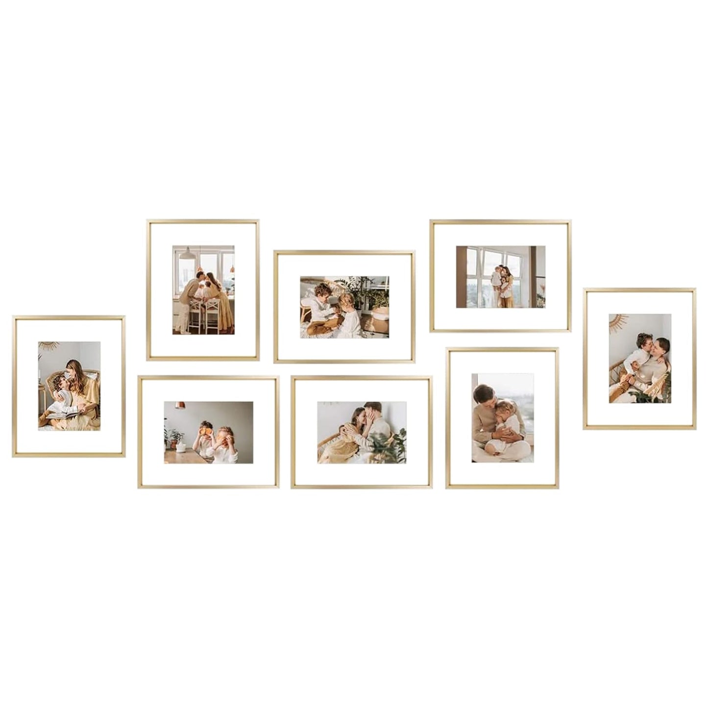 Golden State Art, 8x10 Black Picture Frame Display Photo 5x7 with Mat or 8 x 10 Without Mat for Wall Mounting Aluminum Frames with Real Glass (Pack of 1)