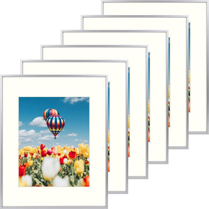 Golden State Art, 8x10 Black Picture Frame Display Photo 5x7 with Mat or 8 x 10 Without Mat for Wall Mounting Aluminum Frames with Real Glass (Pack of 1)