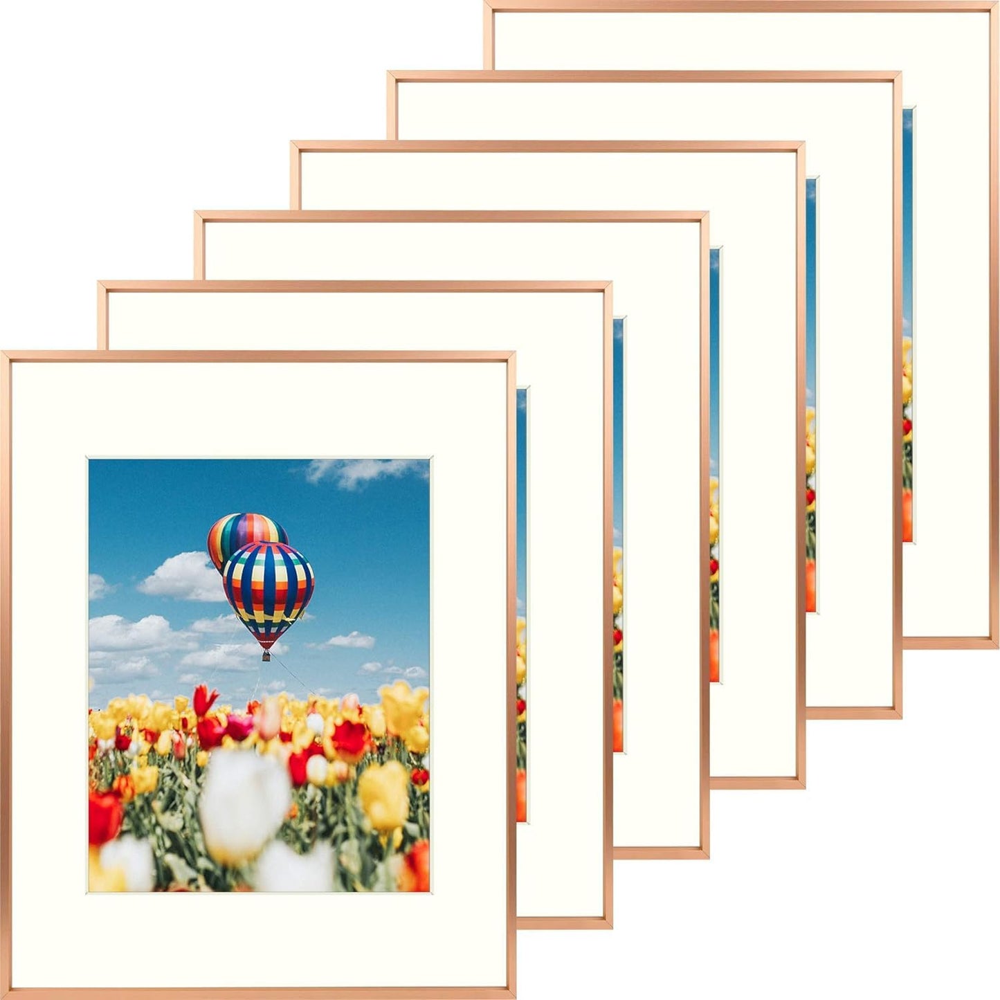 Golden State Art, 8x10 Black Picture Frame Display Photo 5x7 with Mat or 8 x 10 Without Mat for Wall Mounting Aluminum Frames with Real Glass (Pack of 1)