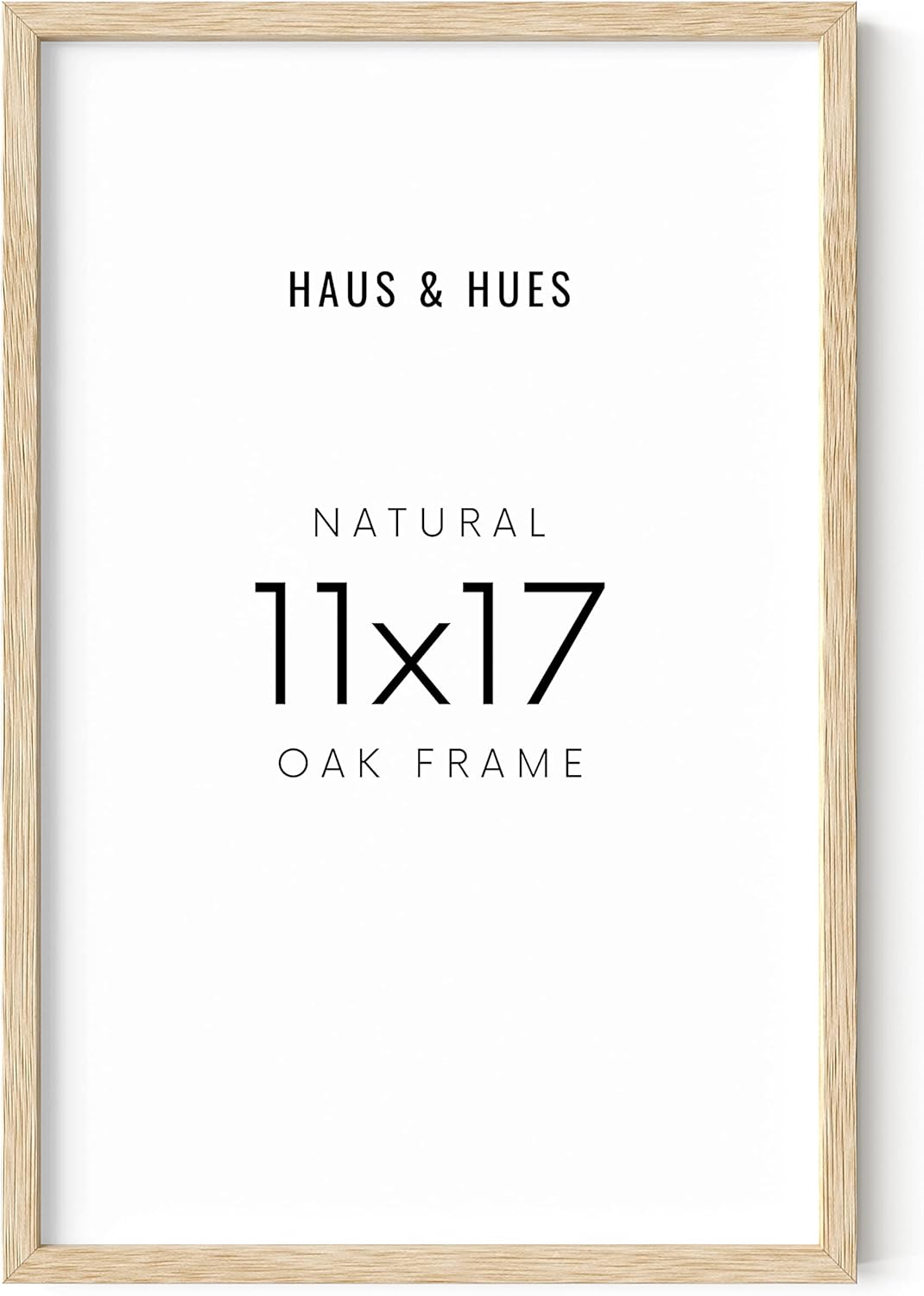 HAUS AND HUES 11x17 Picture Frame - 11 X 17 Frame Wood Picture Frames, 11x17 Poster Frame Wooden Picture Frames, 17x11 Picture Frame Wooden Frames, Frame 11x17 Natural Wood Frame (Beige Oak Frame)